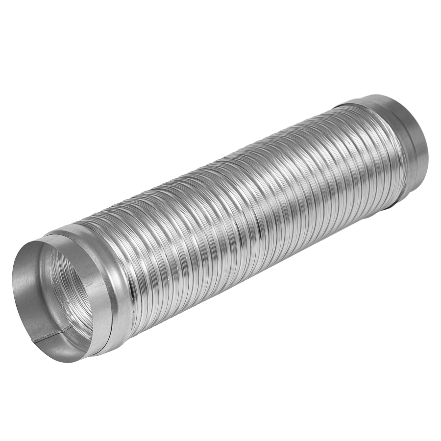 flexibel aluminium kontakt, Ø100mm-0.5m, externa kopplingar
