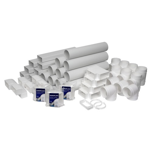 plastmasinė stačiakampė 110x55mm, apvali sistema Ø100mm