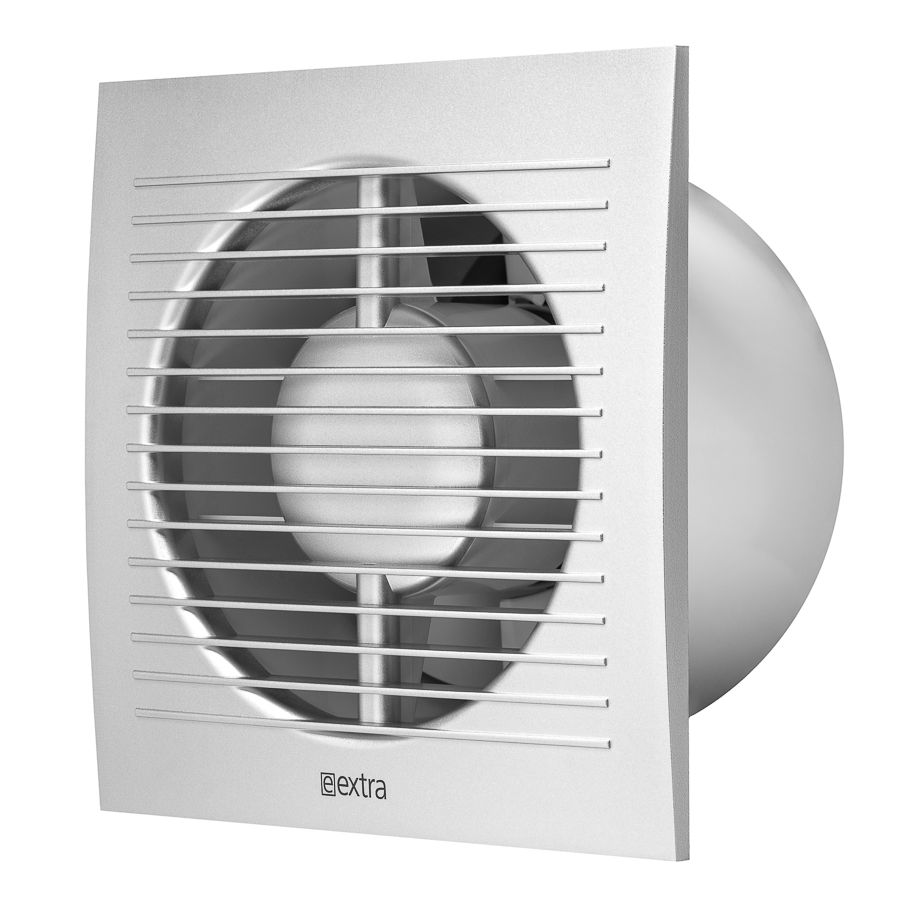 electric fan E-EXTRA, Ø125mm with a timer, humidity sensor, silver