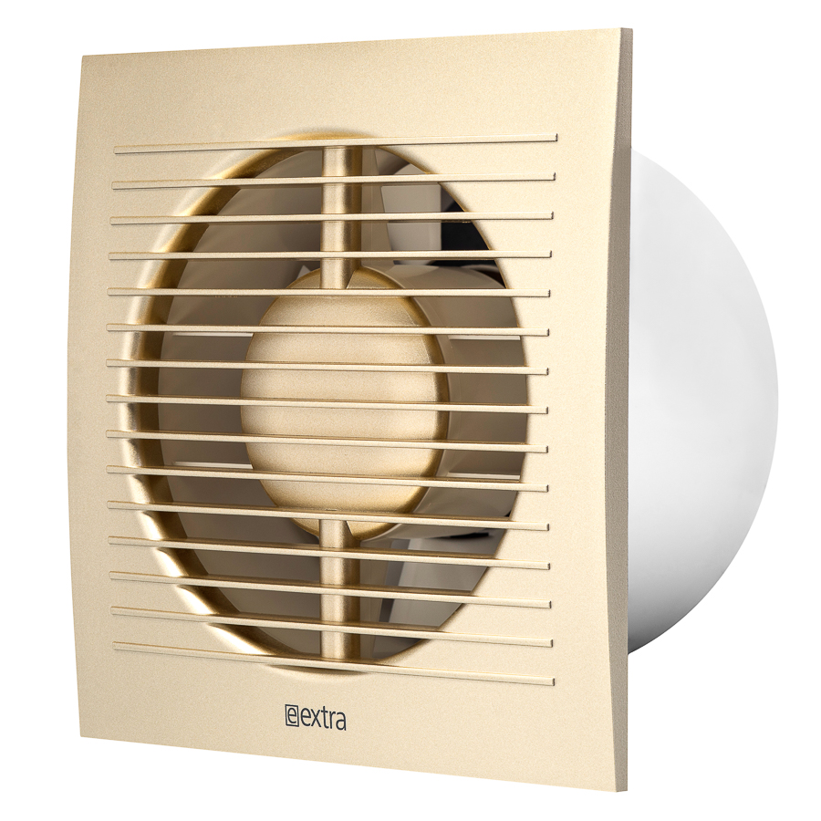 electric fan E-EXTRA, Ø125mm with a timer, humidity sensor, gold
